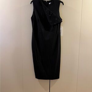 Calvin Klein Black Sleeveless Asymmetrical Dress